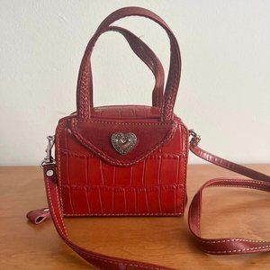 Brighton Croc Embossed Leather Women Mini Box Bag